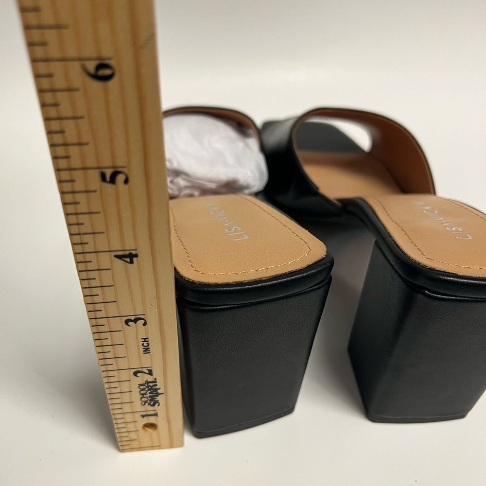 New in Box Lisa Vicky Vital Black Leather Open-Toe Mules - Size 8.5M - Picture 5 of 9
